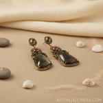 Load image into Gallery viewer, Sapphire &amp; Ruby Drop Earrings | gold plating-Plated Jewelry | For Women
