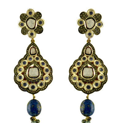 Lapis Lazuli Dangle Earrings for Women | Statement Jewelry