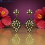 Load image into Gallery viewer, Gold Emerald Earrings for Women | Statement Jewelry
