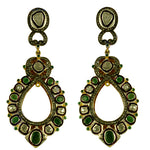 Load image into Gallery viewer, Emerald &amp; Diamond Drop Earrings for Women | Statement Jewelry
