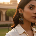 Load image into Gallery viewer, Ruby Gemstone Dangle Earrings | Gold Finish | Women&#39;s Jewelry
