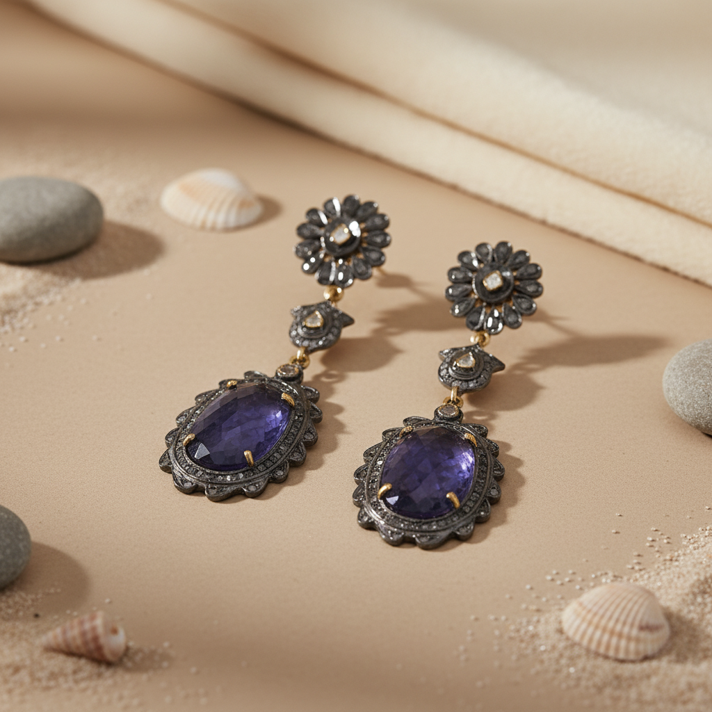 Sapphire Drop Earrings for Women | Gemstone Jewelry