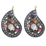 Load image into Gallery viewer, Multi-Gemstone Teardrop Earrings | Silver Earrings for Women
