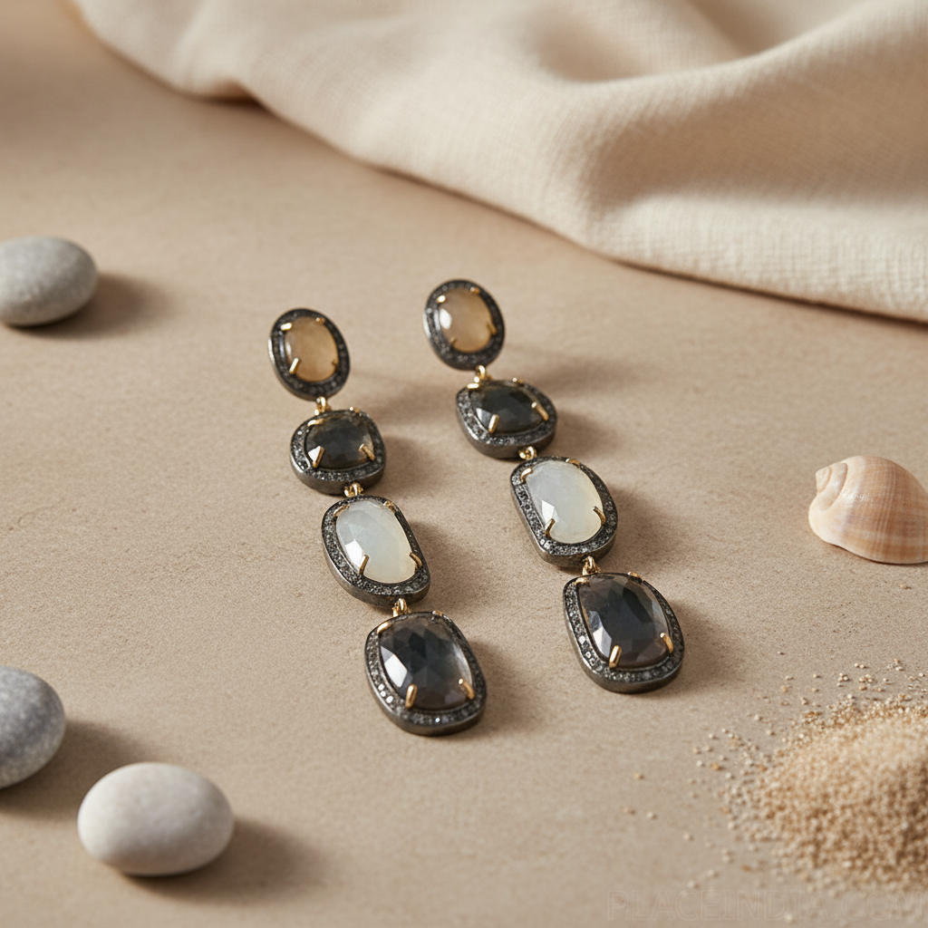 Gemstone Dangle Earrings | Natural Stone Earrings for Women