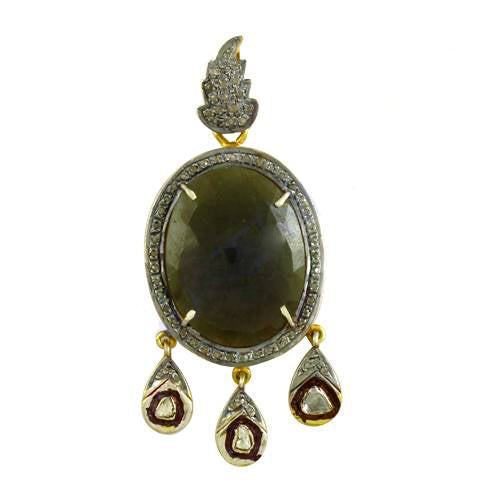 Gemstone Pendant with Diamonds for Women | Art Palace Jewelry