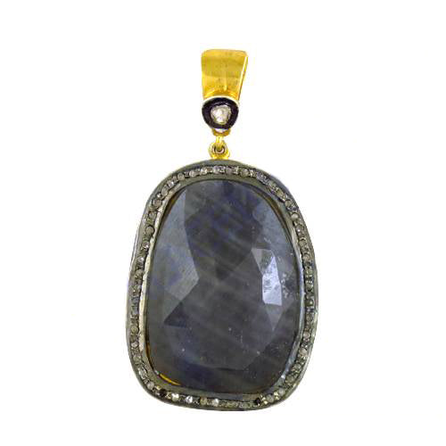 Sapphire & Diamond Pendant Necklace | gold plating Plated Silver | Women's Gift