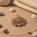 Load image into Gallery viewer, Floral Diamond Pendant Necklace | Yellow gold plating Finish | Women's Gift
