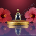 Load image into Gallery viewer, Sapphire Pendant Necklace | Antique Gold Finish | Women&#39;s Jewelry
