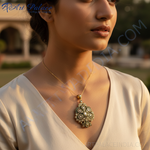 Load image into Gallery viewer, Gold Floral Pendant for Women | Diamond Cluster Design
