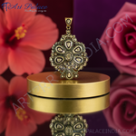 Load image into Gallery viewer, Gold Floral Pendant for Women | Diamond Cluster Design
