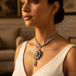 Load image into Gallery viewer, Vintage Ruby &amp; Diamond Pendant | Floral Design | For Women
