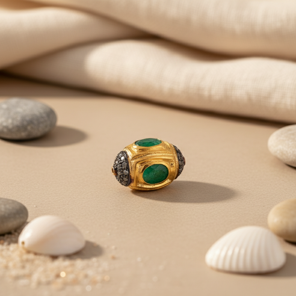 gold plating Gemstone Bead Charms for Jewelry | Handmade Beads