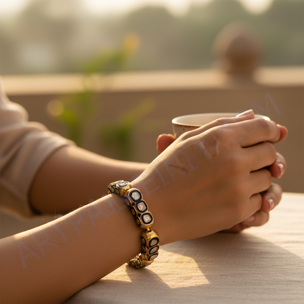 女士镶钻金珠项链 | 精美珠宝礼品