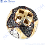 将图像加载到图库查看器中， gold plating and black stone orb pendant, unique fashion jewelry for women, handcrafted design.
