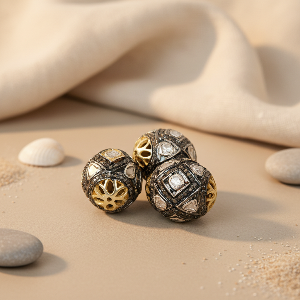 gold plating & Diamond Beads - Luxury Jewelry for Gifts