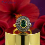 Load image into Gallery viewer, Anillo de oro con detalles de esmeralda y diamantes | Anillo para mujer

