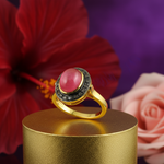 Load image into Gallery viewer, gold plating Ring with Pink Gemstone for Women | Statement Jewelry
