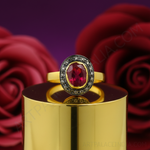 Load image into Gallery viewer, Ruby &amp; Diamond Ring for Women | Gold Plated Cocktail Ring
