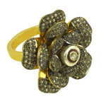 Load image into Gallery viewer, gold plating Flower Ring with Diamonds | Luxury Jewelry for Women
