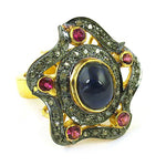 Load image into Gallery viewer, Sapphire &amp; Ruby Ring | gold plating Plated Cocktail Ring for Women

