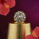 Load image into Gallery viewer, Anillo de oro con diamantes y esmeraldas para mujer | Diseño floral
