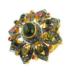 Load image into Gallery viewer, Floral Ring with Gemstones | Fashion Jewelry for Women

