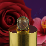 Load image into Gallery viewer, Anillo de oro con piedra preciosa marrón y halo de diamantes | Joyería de lujo
