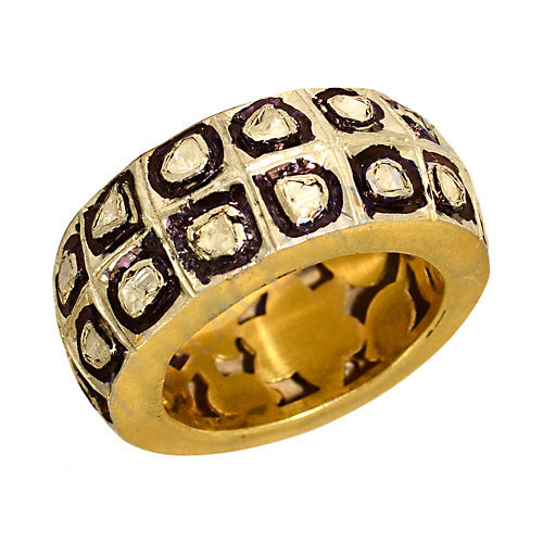 gold plating Ring with White Stone Inlay for Women | Statement Jewelry