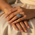 Load image into Gallery viewer, gold plating Ring with Diamond Cluster | Women's Jewelry | Gift
