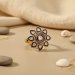 Load image into Gallery viewer, gold plating Ring with Diamond &amp; Enamel | Flower Design | For Women
