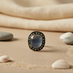 Load image into Gallery viewer, Sapphire &amp; Diamond Ring in Oxidized Silver | Women's Jewelry
