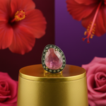 Load image into Gallery viewer, Anillo de turmalina rosa y diamantes | Anillo de plata para mujer

