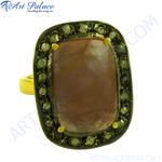 Load image into Gallery viewer, A gold-finished sapphire and diamond ring, perfect for women&#39;s special occasions or gifts.
