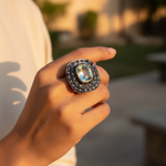 Load image into Gallery viewer, Anillo de oro con topacio azul | Para mujer | Uso diario
