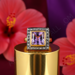 Load image into Gallery viewer, gold plating Amethyst Ring | Square Cut Gemstone Ring for Women
