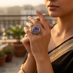 Load image into Gallery viewer, Amethyst Ring for Women | Oxidized Silver | Gift
