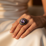 Load image into Gallery viewer, gold plating Amethyst Ring for Women | Cocktail Ring | Gift
