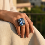 Load image into Gallery viewer, Sapphire &amp; Diamond Ring | Gold Finish | Women&#39;s Jewelry Gift
