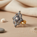 Load image into Gallery viewer, Vintage Diamond Ring | Gold plating &amp; Pave Diamonds | Luxury Jewelry
