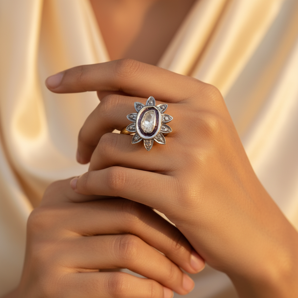 Vintage Diamond Cluster Ring | Gold Ring | Women's Jewelry