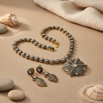 将图像加载到图库查看器中， Vintage Diamond Necklace &amp; Earrings Set | gold plating-Tone Jewelry
