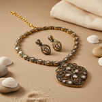 Load image into Gallery viewer, gold plating Filigree Necklace &amp; Earrings Set | Women's Jewelry Gift
