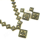 Load image into Gallery viewer, gold plating Diamond Square Necklace &amp; Earrings Set | Women's Jewelry
