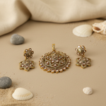 Load image into Gallery viewer, gold plating Diamond Floral Pendant &amp; Earrings Set for Women | Gift Jewelry
