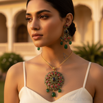 Load image into Gallery viewer, Ruby &amp; Emerald Earrings Set for Women | Luxury Jewelry
