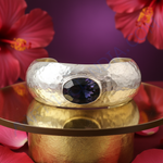 Load image into Gallery viewer, 925 Silver Moonstone Cuff Bracelet | Hammered Finish | For Women
