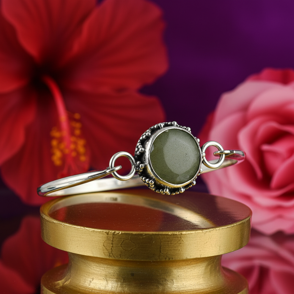 Pulsera de plata 925 con piedra verde para mujer | Uso diario