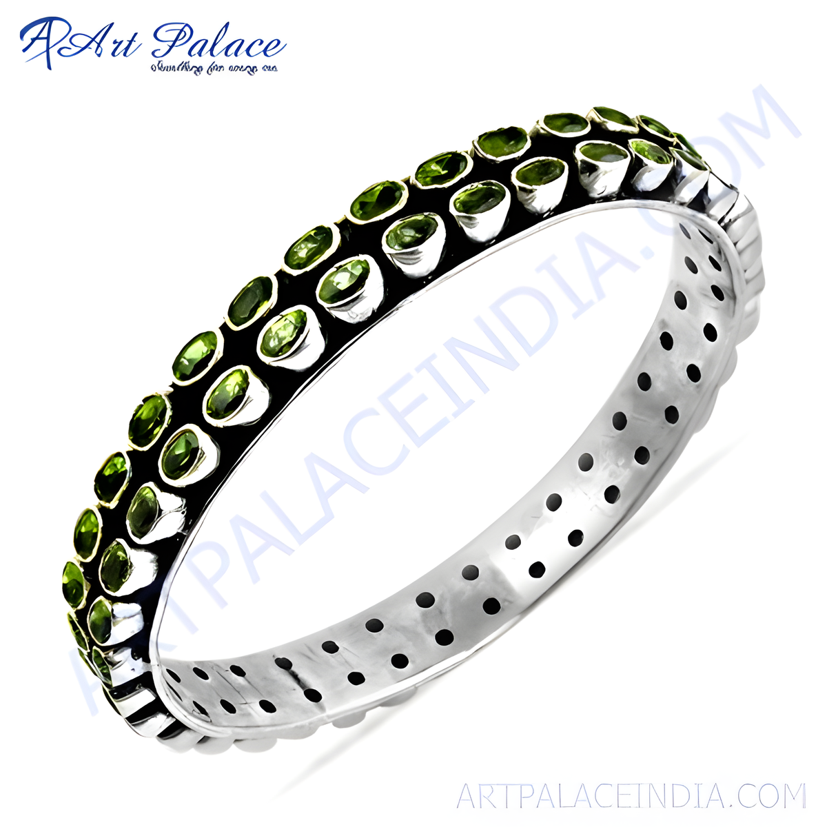 925 sterling silver peridot stone bracelet featuring green gemstones, perfect for women