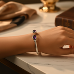 将图像加载到图库查看器中， 925纯银紫水晶手镯 | 女士珠宝礼品
