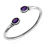 Load image into Gallery viewer, 925 Silver Amethyst Cuff Bracelet | Women's Jewelry Gift
